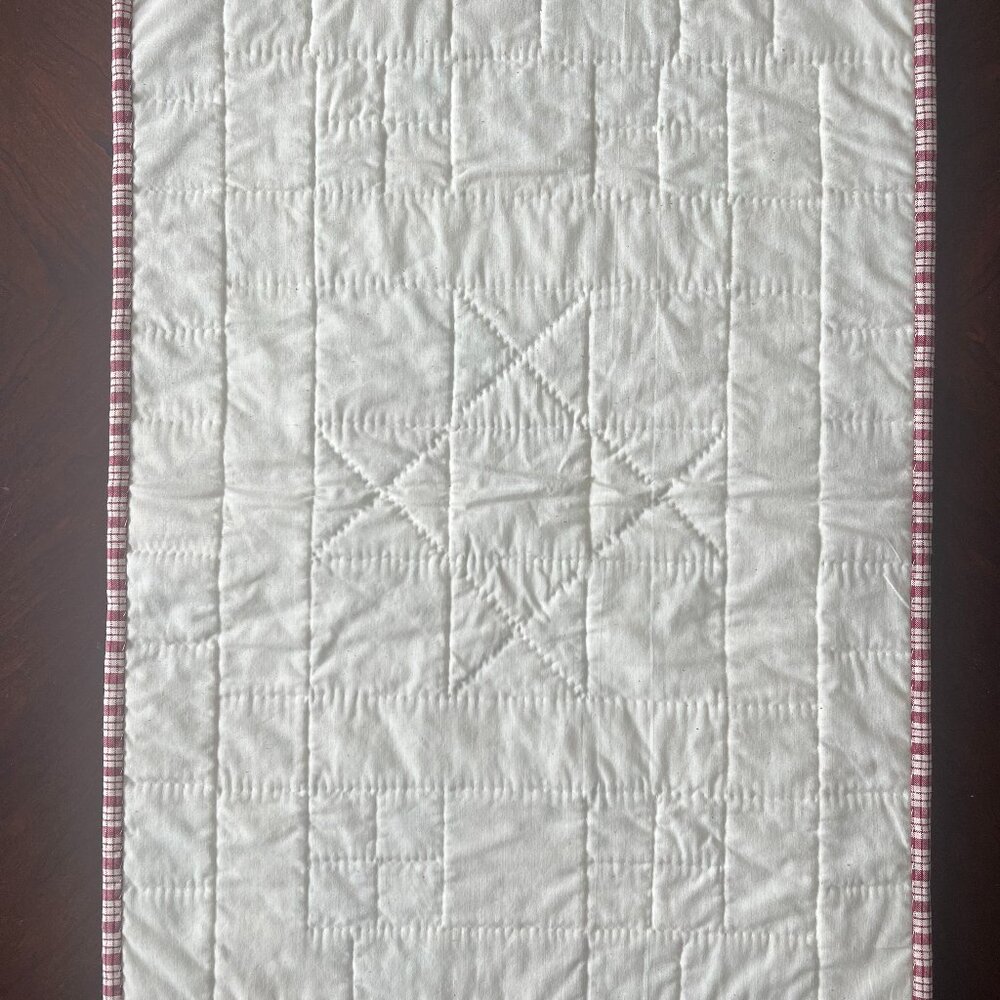 Handmade Hand Stitched Patchwork Quilt Table Topper / Wall Hanging Handcrafted - Picture 12 of 14